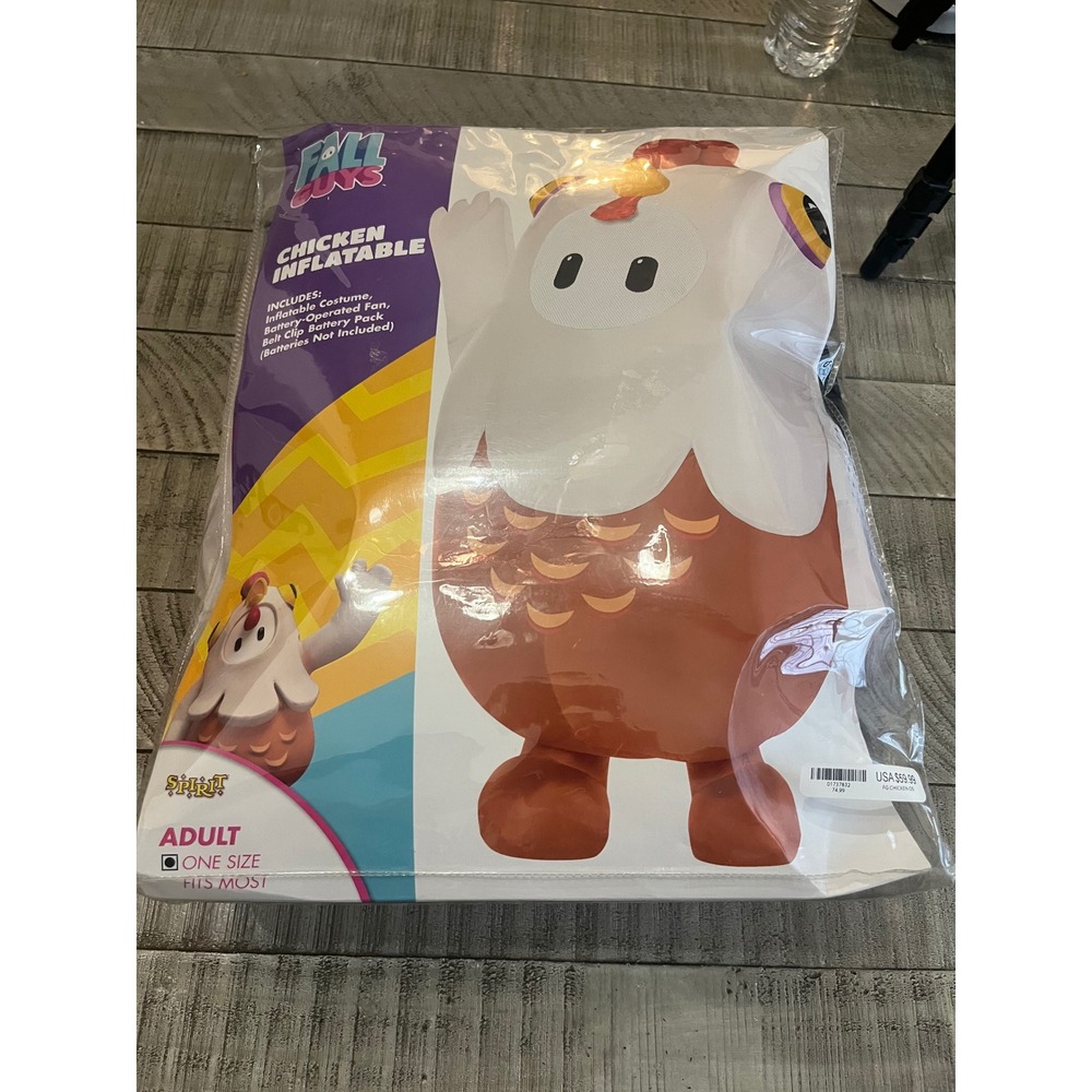 Spirit Halloween Fall Guys Chicken Inflatable Costume Adult One Size 01737832